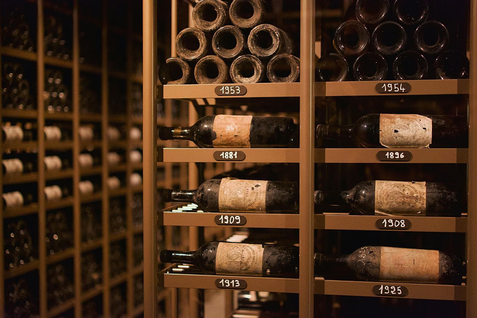 Wine cellar in Washington DC built into a Georgetown townhouse with refined wood racking